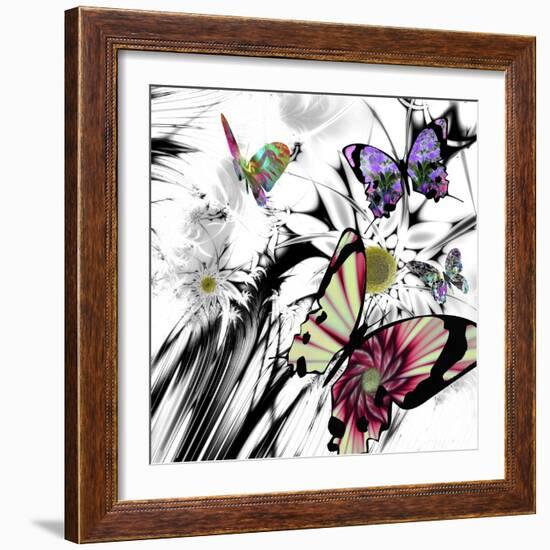 Black and White Daisies-Mindy Sommers-Framed Giclee Print