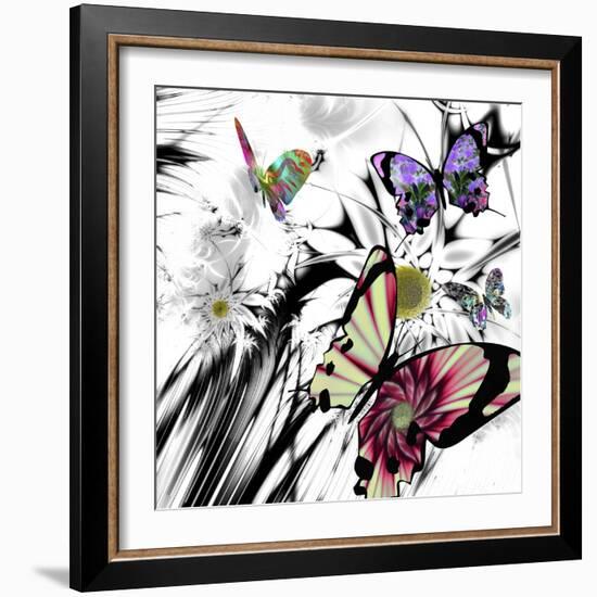 Black and White Daisies-Mindy Sommers-Framed Giclee Print