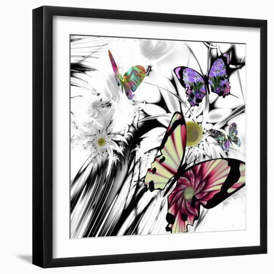 Black and White Daisies-Mindy Sommers-Framed Giclee Print