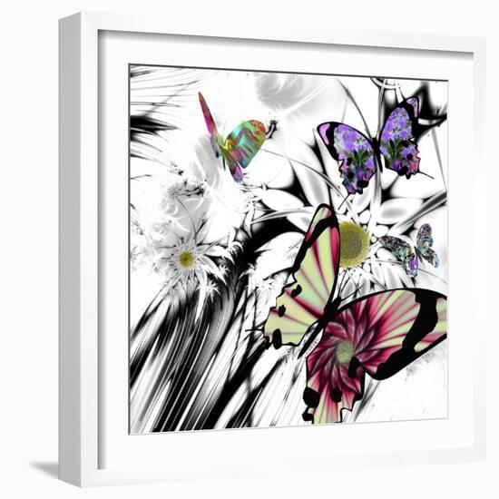 Black and White Daisies-Mindy Sommers-Framed Giclee Print