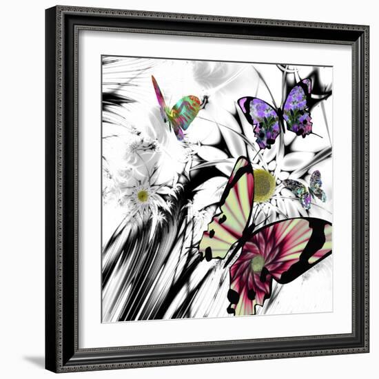 Black and White Daisies-Mindy Sommers-Framed Giclee Print