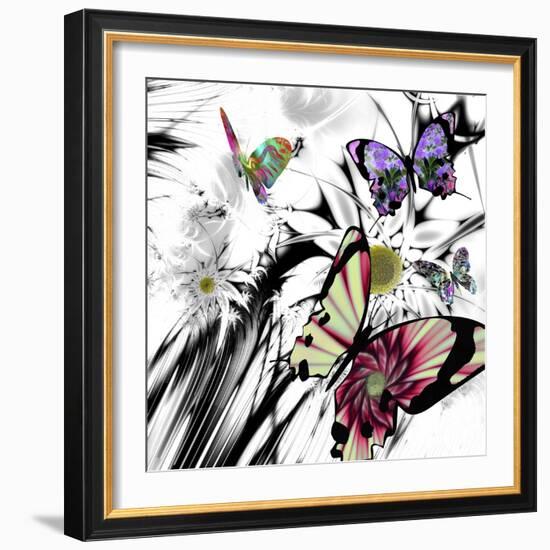 Black and White Daisies-Mindy Sommers-Framed Giclee Print