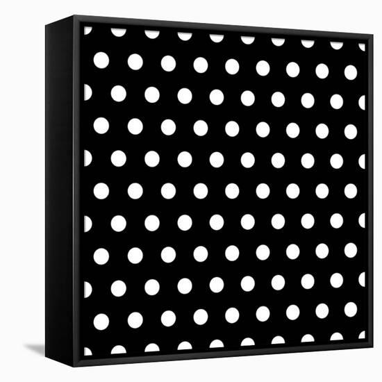 Black And White Dots Background-poofy-Framed Stretched Canvas