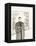 Black and White Drawing of Man Standing with Flowers in Hand-Marie Bertrand-Framed Premier Image Canvas