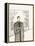 Black and White Drawing of Man Standing with Flowers in Hand-Marie Bertrand-Framed Premier Image Canvas