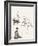 Black and White Drawing of People Taking Walk Outside-Marie Bertrand-Framed Giclee Print