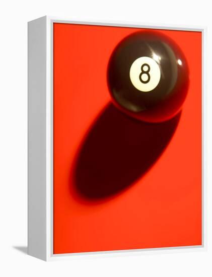 Black and White Eight Ball on with Shadow on Red Background-null-Framed Premier Image Canvas