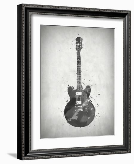 Black and White Guitar-Dan Sproul-Framed Art Print