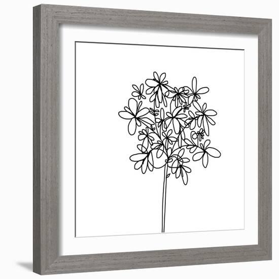 Black and White Happy Flower 1-Jan Weiss-Framed Art Print
