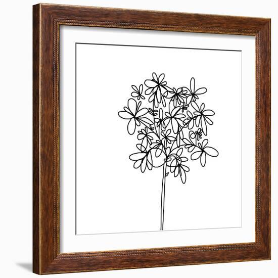 Black and White Happy Flower 1-Jan Weiss-Framed Art Print