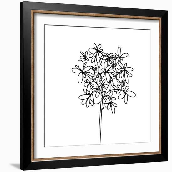 Black and White Happy Flower 1-Jan Weiss-Framed Art Print