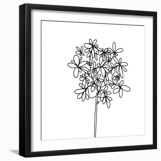 Black and White Happy Flower 1-Jan Weiss-Framed Art Print