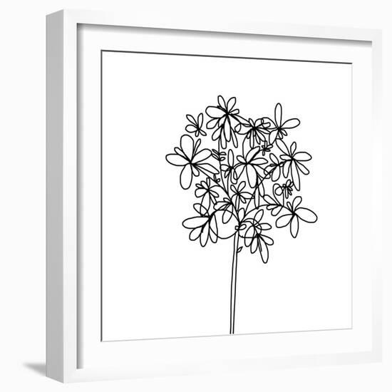 Black and White Happy Flower 1-Jan Weiss-Framed Art Print