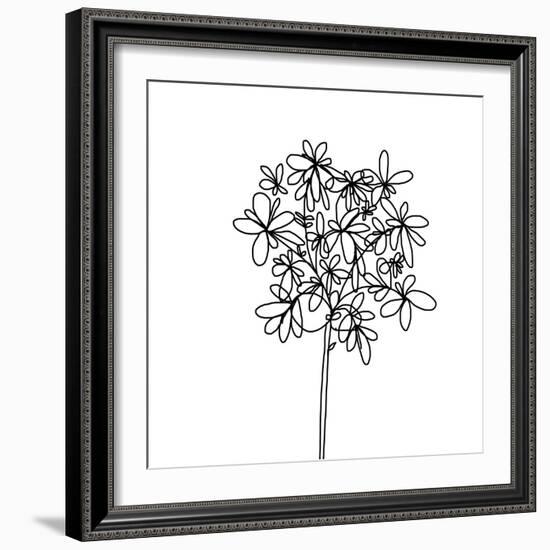 Black and White Happy Flower 1-Jan Weiss-Framed Art Print