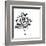 Black and White Happy Flower 2-Jan Weiss-Framed Art Print