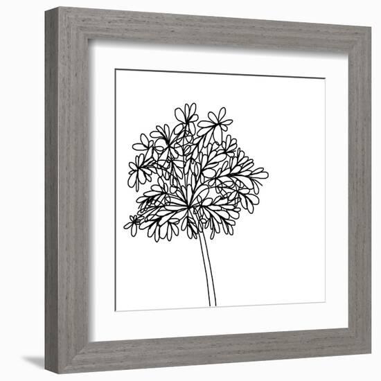 Black and White Happy Flower 2-Jan Weiss-Framed Art Print