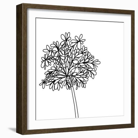 Black and White Happy Flower 2-Jan Weiss-Framed Art Print