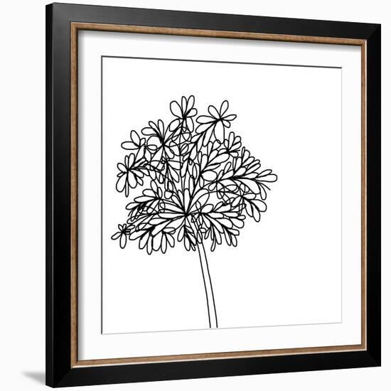 Black and White Happy Flower 2-Jan Weiss-Framed Art Print