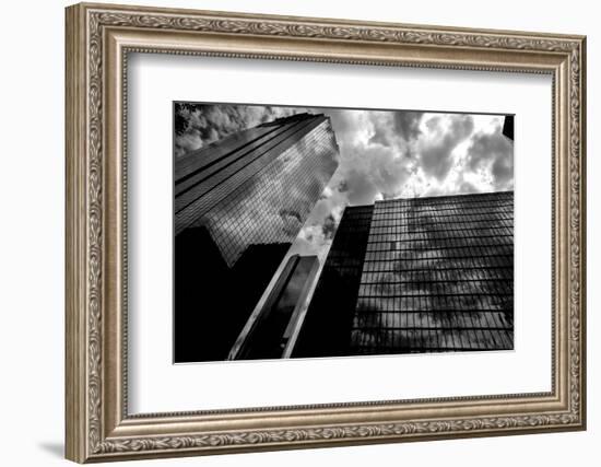 Black and White Houston Texas Downtown Mirror Buildings Detail-holbox-Framed Photographic Print