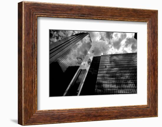 Black and White Houston Texas Downtown Mirror Buildings Detail-holbox-Framed Photographic Print