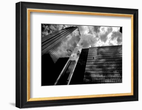 Black and White Houston Texas Downtown Mirror Buildings Detail-holbox-Framed Photographic Print