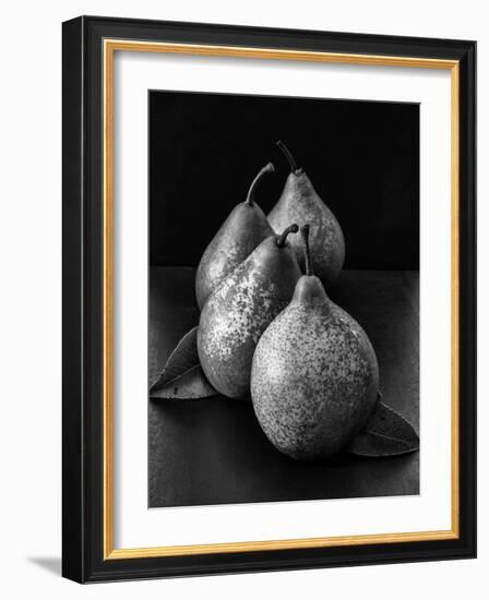 Black and White Image of 4 Pears-Carin Victoria Harris-Framed Photographic Print