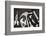 Black and White Image of a Set of Tools on a Textured Metallic Background-Kamira-Framed Photographic Print