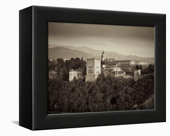 Black and White Image of Alhambra Palce, Granada, Andalucia, Spain-Alan Copson-Framed Premier Image Canvas
