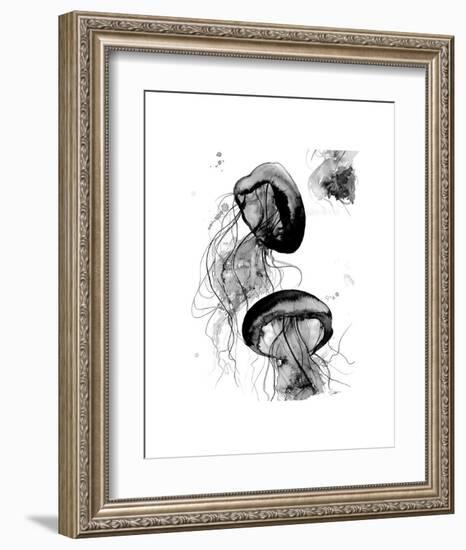 Black and White Jellyfish-Jessica Durrant-Framed Art Print