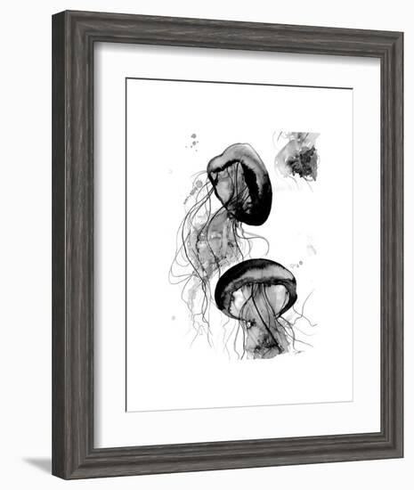 Black and White Jellyfish-Jessica Durrant-Framed Art Print