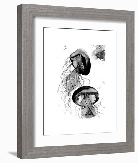 Black and White Jellyfish-Jessica Durrant-Framed Art Print