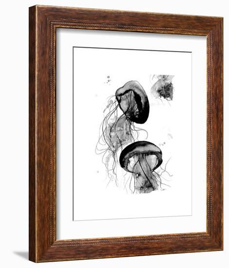 Black and White Jellyfish-Jessica Durrant-Framed Art Print