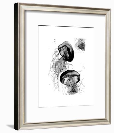 Black and White Jellyfish-Jessica Durrant-Framed Art Print