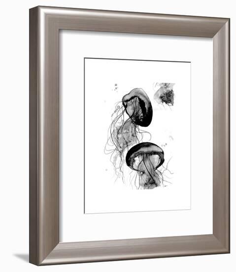 Black and White Jellyfish-Jessica Durrant-Framed Art Print