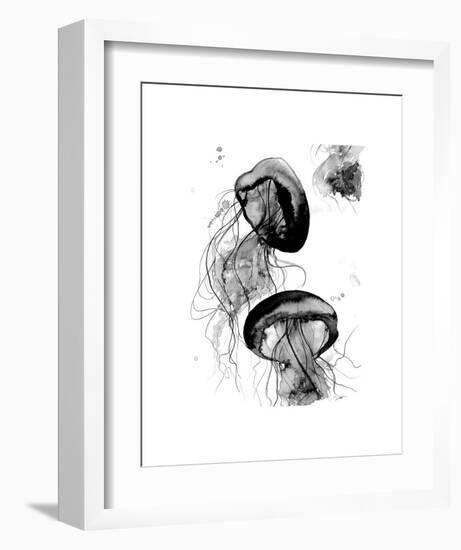 Black and White Jellyfish-Jessica Durrant-Framed Art Print