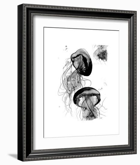 Black and White Jellyfish-Jessica Durrant-Framed Art Print