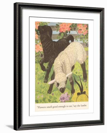 Black and White Lamb-null-Framed Art Print