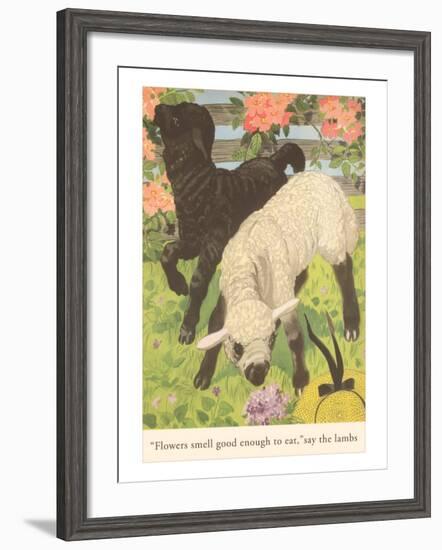 Black and White Lamb-null-Framed Art Print