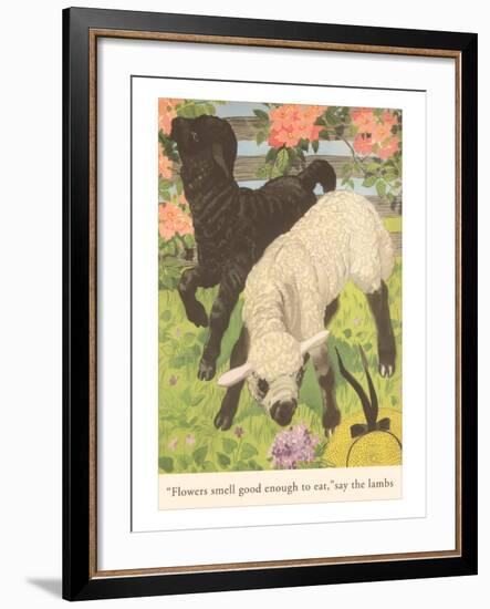 Black and White Lamb-null-Framed Art Print