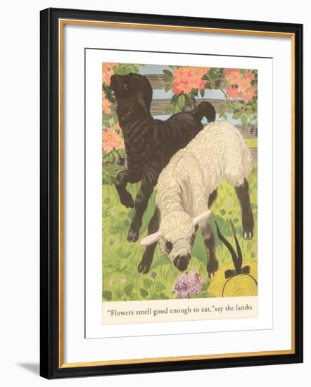 Black and White Lamb-null-Framed Art Print