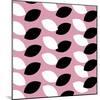 Black and White Leaves on Pink Pattern-null-Mounted Giclee Print