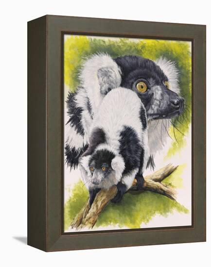 Black and White Lemur-Barbara Keith-Framed Premier Image Canvas