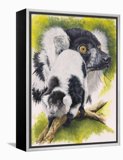 Black and White Lemur-Barbara Keith-Framed Premier Image Canvas