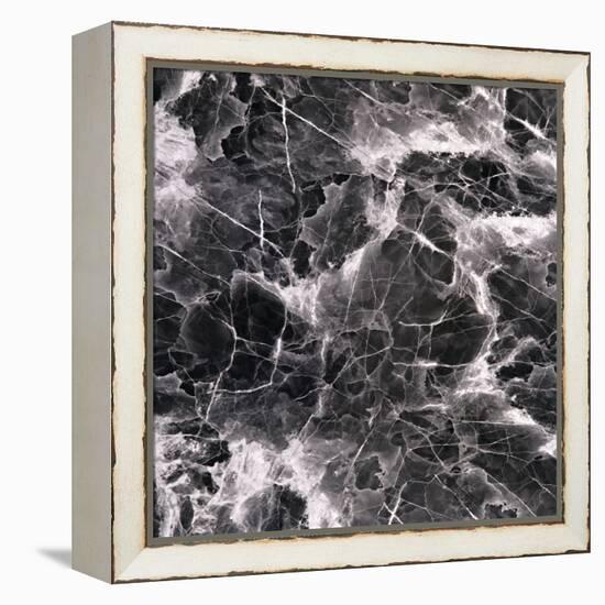 Black and white marble pattern-Panoramic Images-Framed Premier Image Canvas