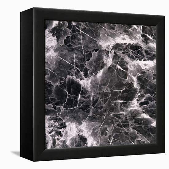 Black and white marble pattern-Panoramic Images-Framed Premier Image Canvas