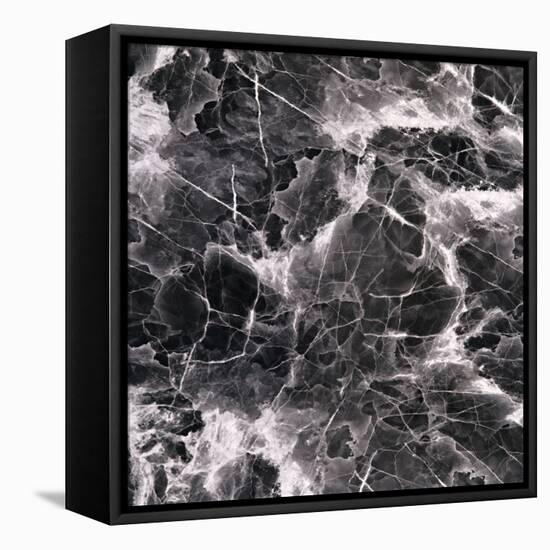 Black and white marble pattern-Panoramic Images-Framed Premier Image Canvas