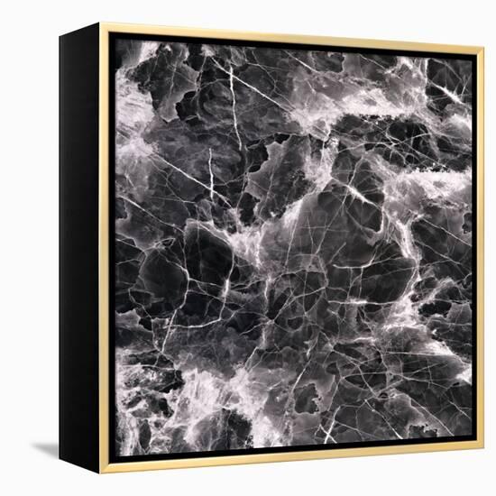 Black and white marble pattern-Panoramic Images-Framed Premier Image Canvas