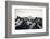 Black and White Mountain Landscape in the Alps, France.-badahos-Framed Photographic Print