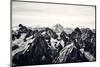 Black and White Mountain Landscape in the Alps, France.-badahos-Mounted Photographic Print