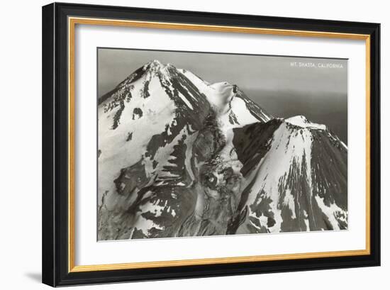 Black and White Mt. Shasta, California-null-Framed Art Print